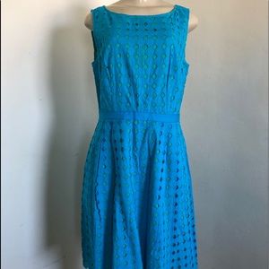 Ann Taylor LOFT 8 M Dress Teal Diamond Cutout